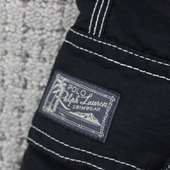 Polo By Ralph Lauren Board Shorts Mens XL Black Drawstring Pony Embroidered Y2k - Picture 5 of 10